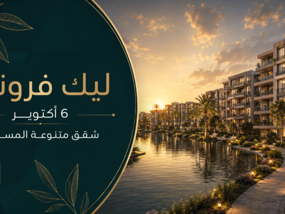 كمبوند ليك فرونت 6 أكتوبر من معمار المرشدي وشقق مطلة على البحيرات