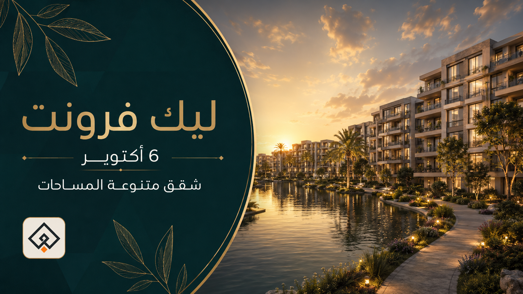 كمبوند ليك فرونت 6 أكتوبر من معمار المرشدي وشقق مطلة على البحيرات