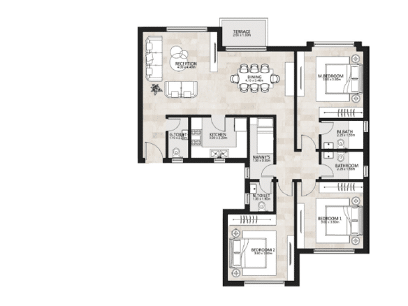 شقة 145 م للبيع في جاردن ليكس ويست هايد بارك 6 اكتوبر