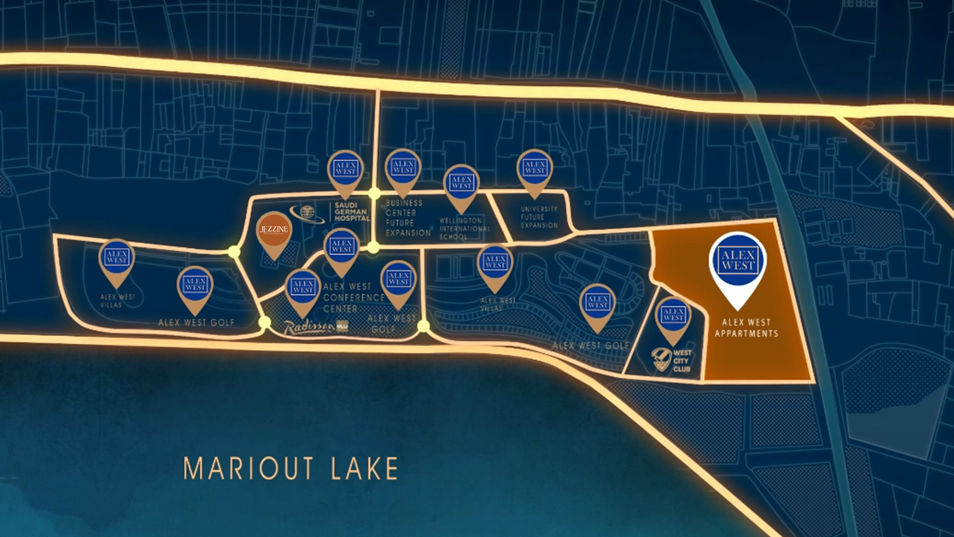 خريطة موقع جيزين اليكس ويست