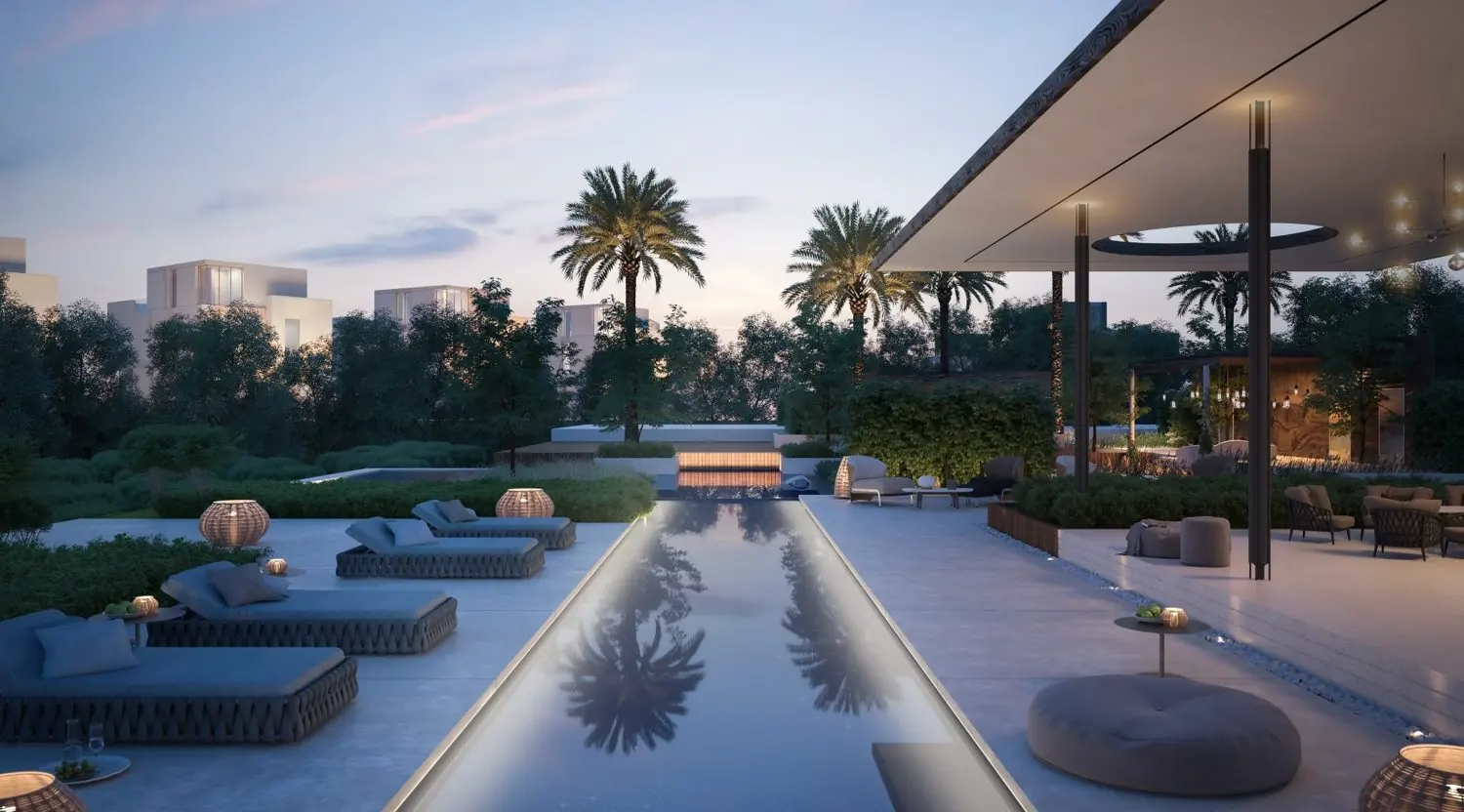 حمام سباحة ولاندسكيب في كمبوند كايرو جيت الشيخ زايد من إعمار