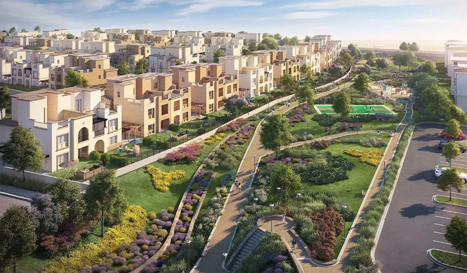 إطلالة على الفيلات واللاندسكيب في ميفيدا التجمع الخامس Mivida New Cairo